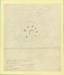Losa circular de barro de Moab de la 2ª Colección de Shapira, 1873